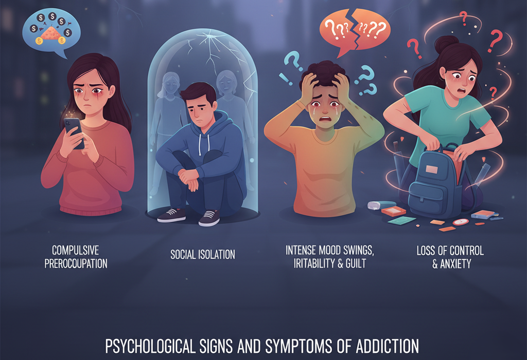 Psychology of Addiction- Psychological Signs and Symptoms of Addiction