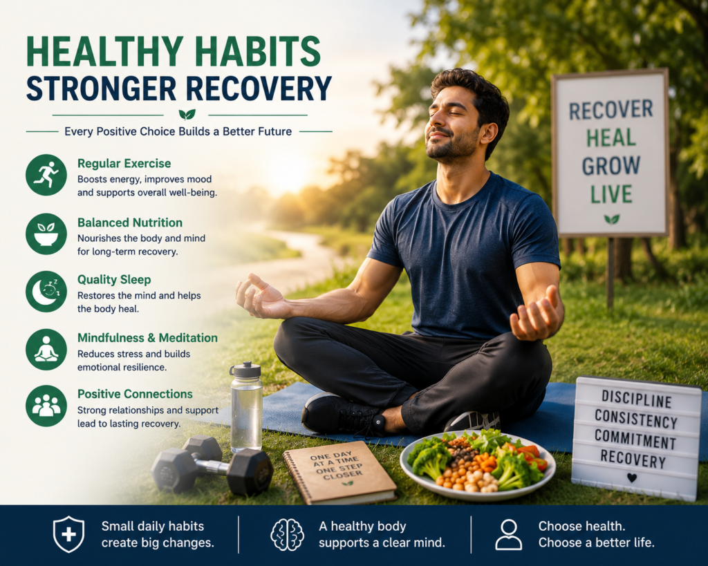 Positive daily habits create a strong foundation for lasting addiction recovery and personal growth.
