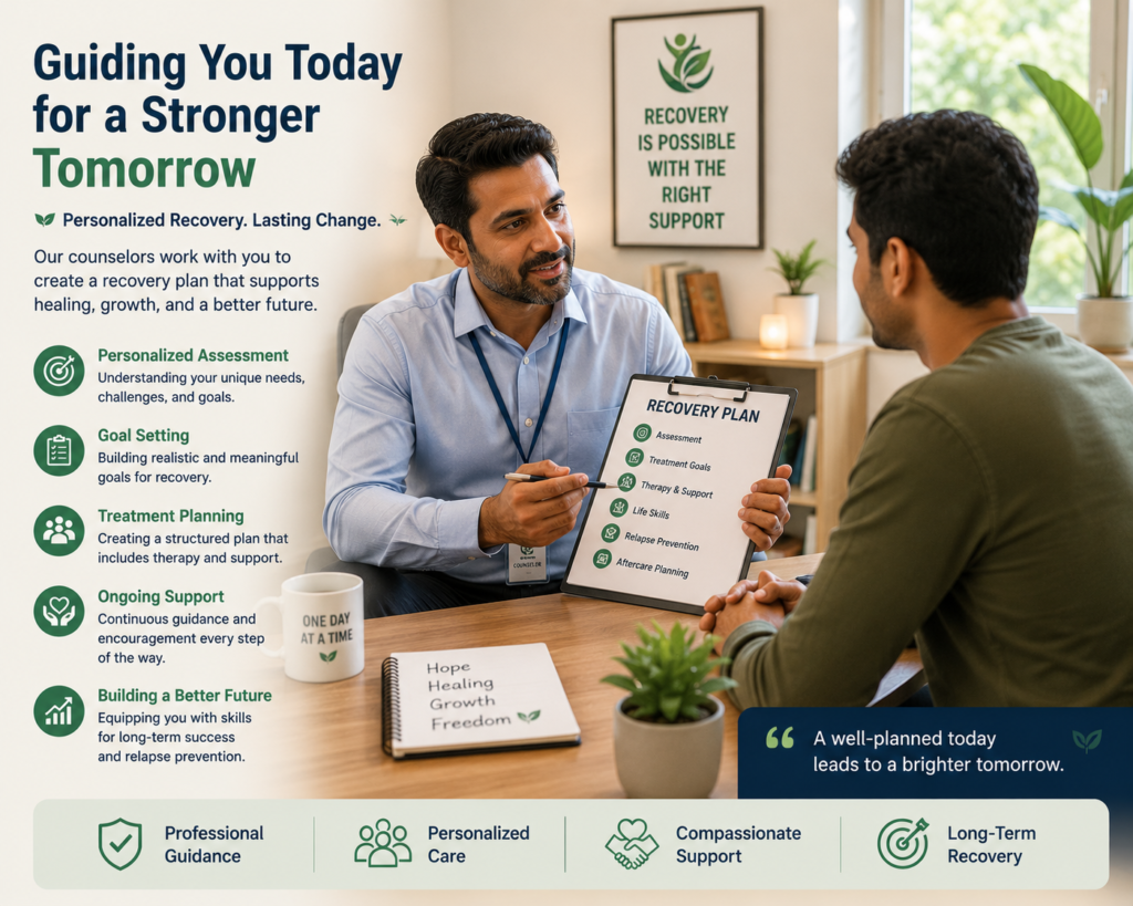 A rehabilitation counselor working closely with a patient to develop a personalized recovery plan for long-term success