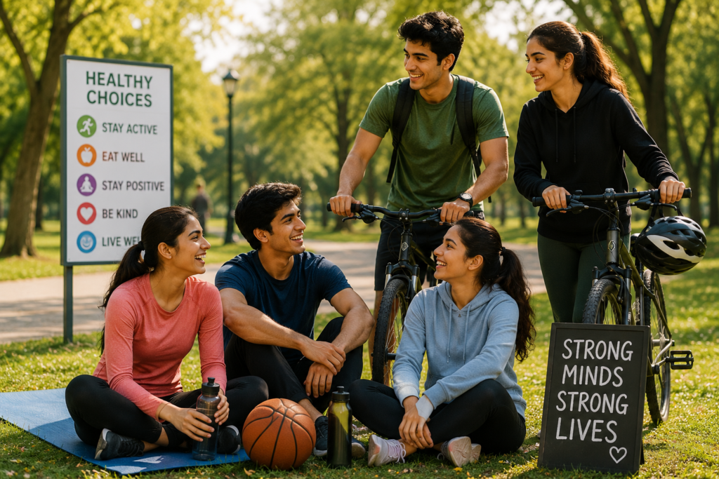 Supportive friends encourage healthy habits, confidence, and a lifestyle free from substance abuse.